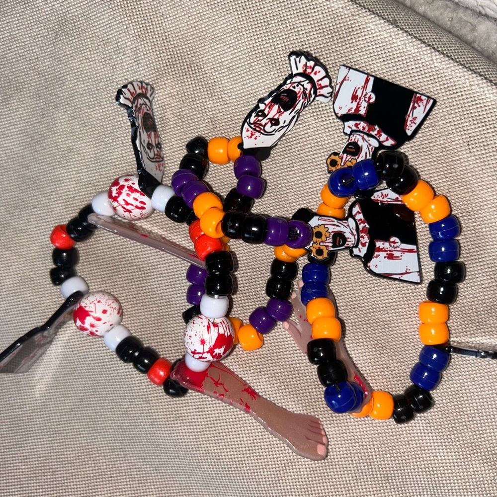 Terrifier art the clown beaded bracelets